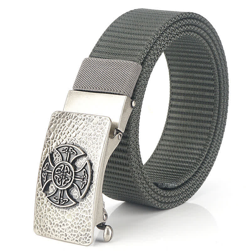 Men's Retro Style Leisure Nylon Belt - Gray / Silver - 48" - image 20