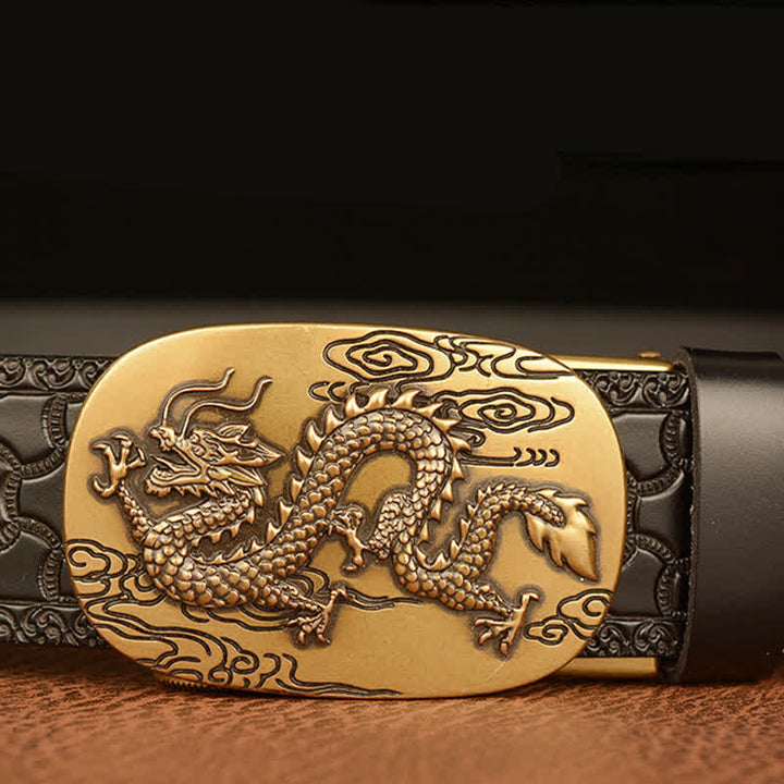 Men's Dragon Soaring In The Sky Leather Belt - image 5