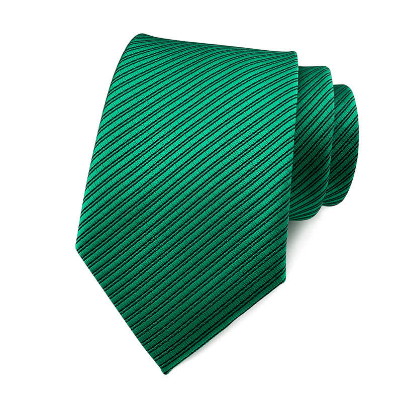 Men's Solid Color Discreet Twill Work Necktie - Green - image 9