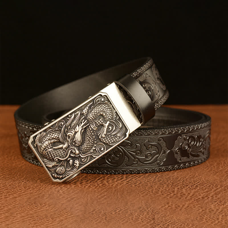 Men's Dragon Square Buckle Leather Belt - image 18