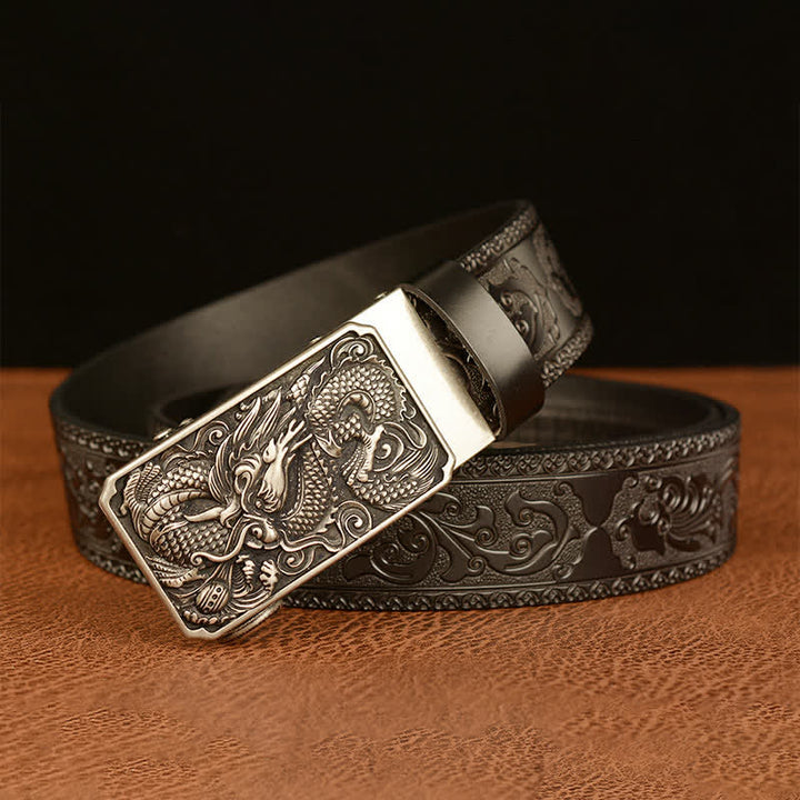 Men's Dragon Square Buckle Leather Belt - image 18