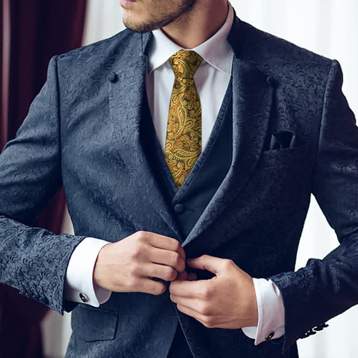 3Pcs Men's Classic Paisley Floral Necktie Set - image 2