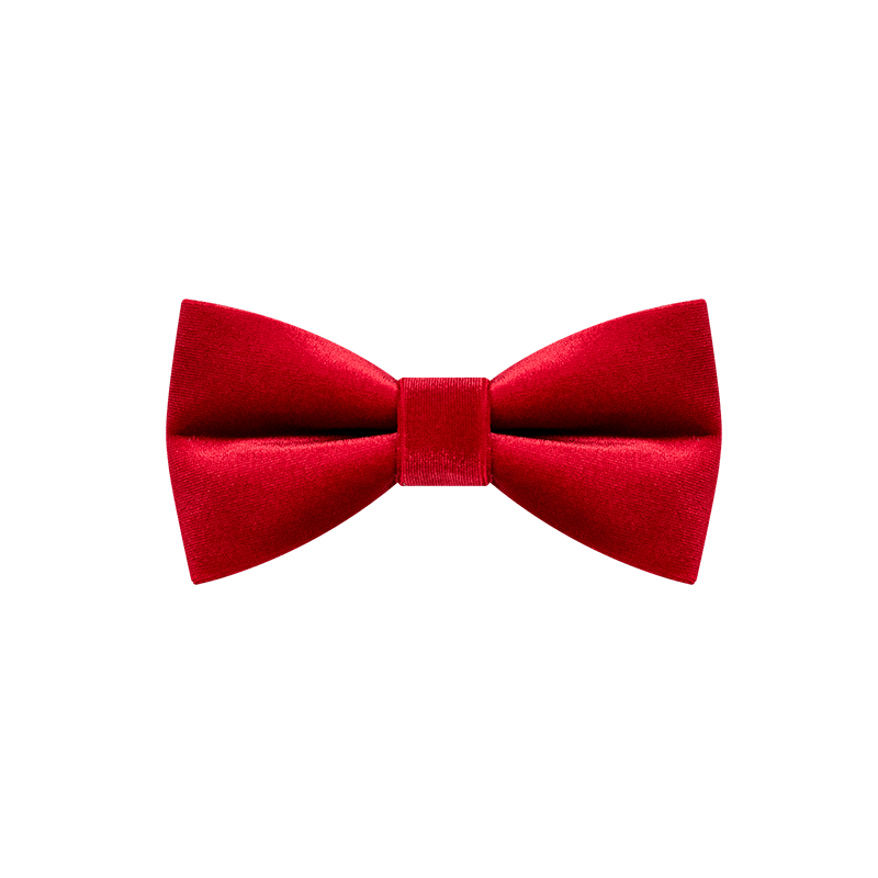 Men's Bright Red Solid Color Velvet Bow Tie - image 6