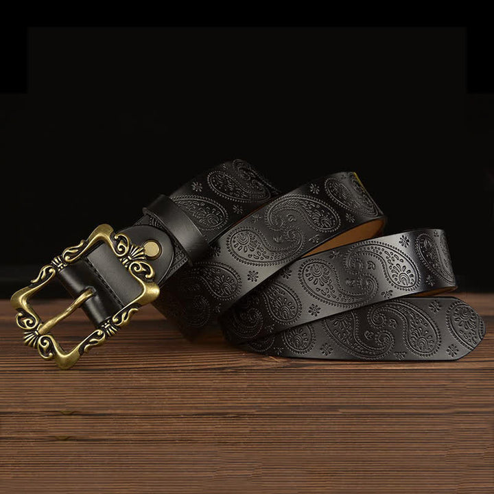 Women's Retro Floral Decorative Leather Belt - image 2
