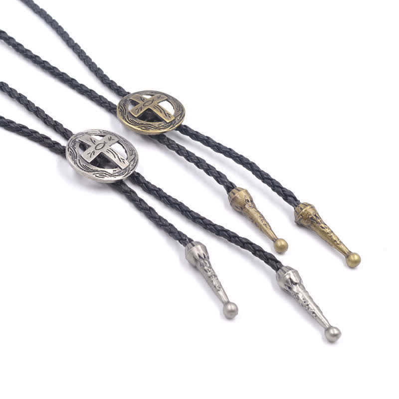 Retro Shirt Accessories Circle Cross Bolo Tie - image 4