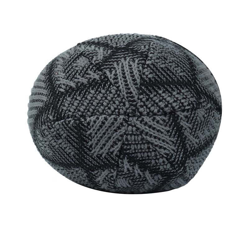 Elastic Skiing Plaid Pattern Beanie Knitted Hat - image 4
