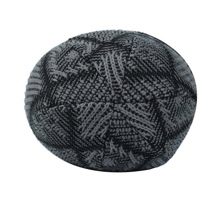Elastic Skiing Plaid Pattern Beanie Knitted Hat - image 4