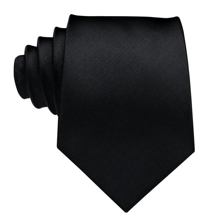 3Pcs Black Men's Noble Solid Color Necktie Set - image 1