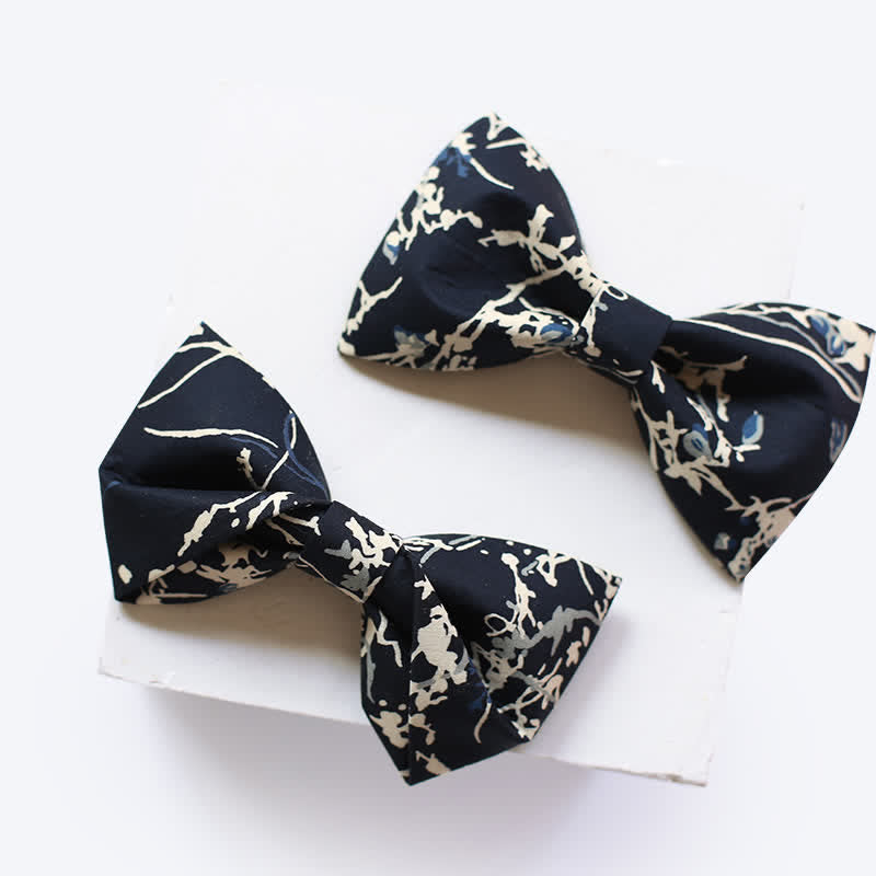 Men's Navy Blue & White Graffiti Bow Tie - image 0