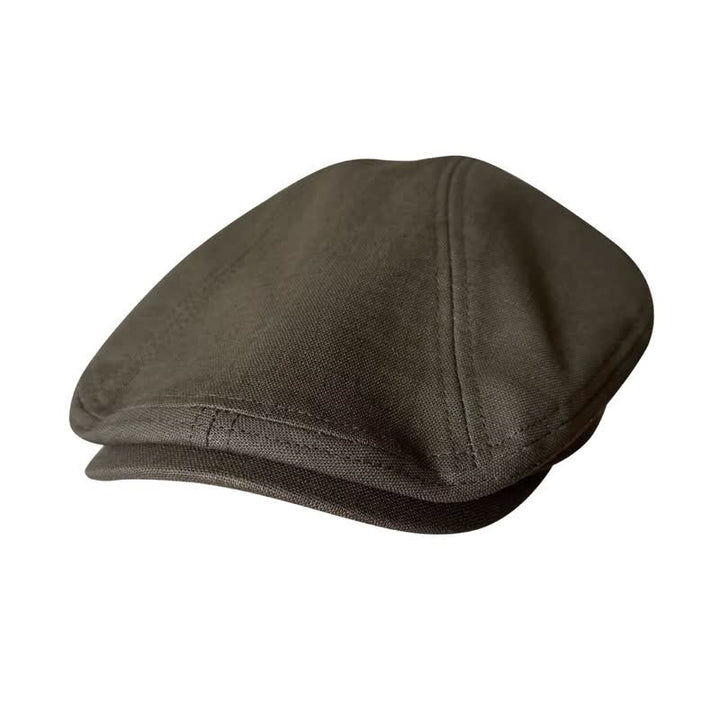 Linen Army Green Breathable Beret Flat Cap - image 2