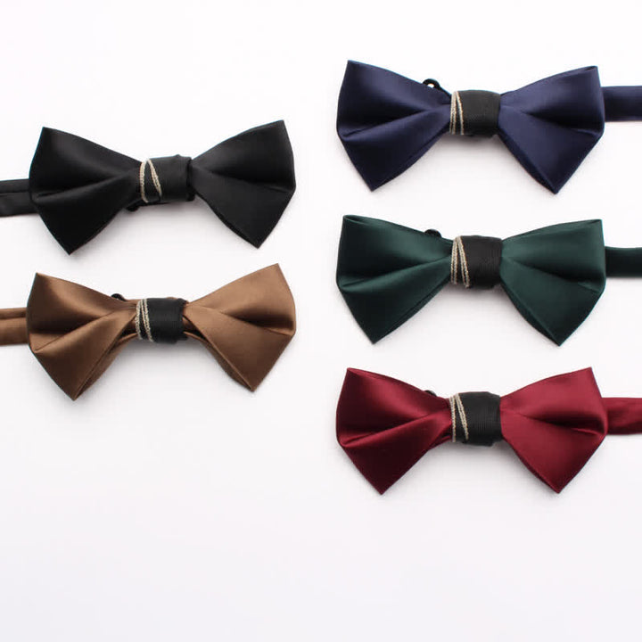 Men's Classic Glossy Solid Colored Bow Tie - image 11