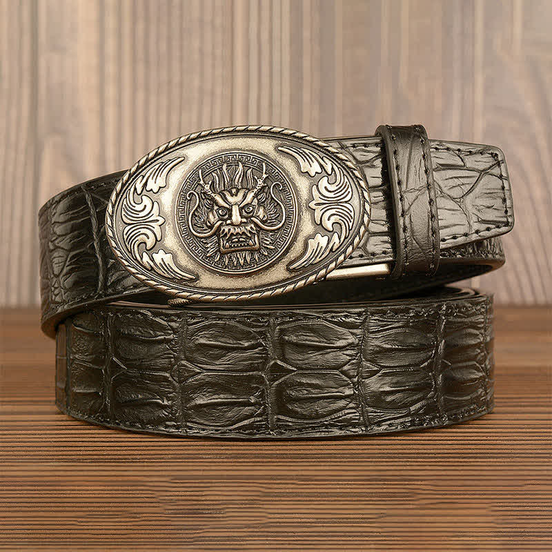 Men's Dragon Head Crocodile Pattern Leather Belt - image 22