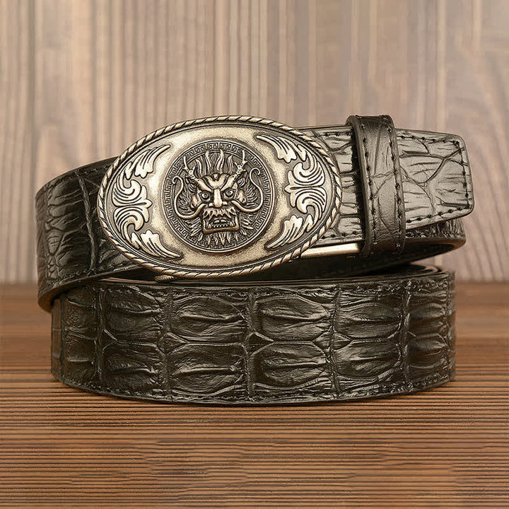 Men's Dragon Head Crocodile Pattern Leather Belt - image 22