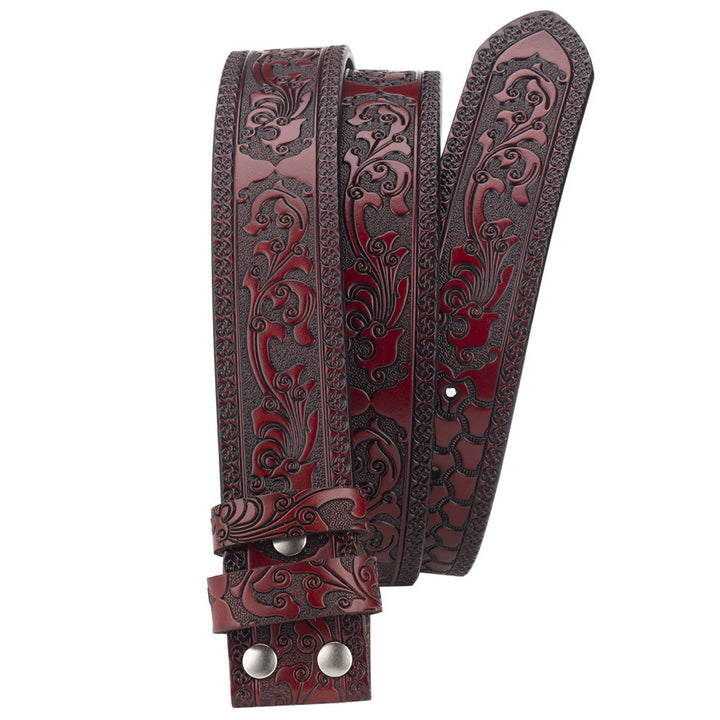 Men's DIY Elk Deer American Flag Buckle Leather Belt - image 20