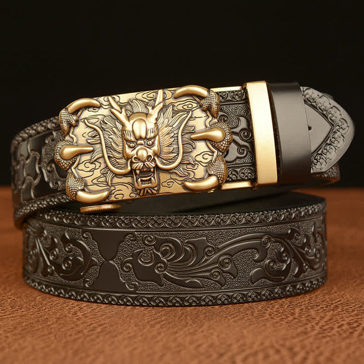 Men's Mighty Dragon Claw Leather Belt - Gold & Black - 46 - image 10