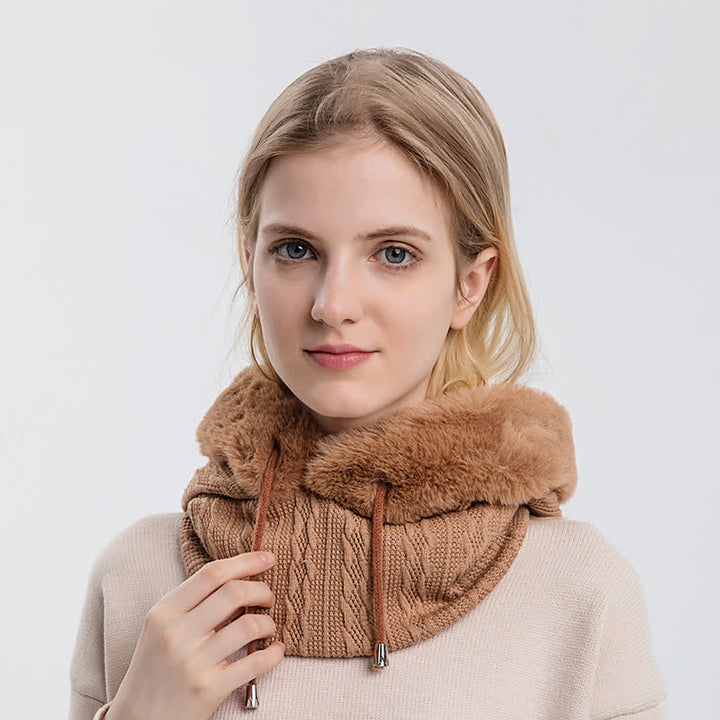 Women's Candy Color Face Hood Mask Knitted Hat - image 7