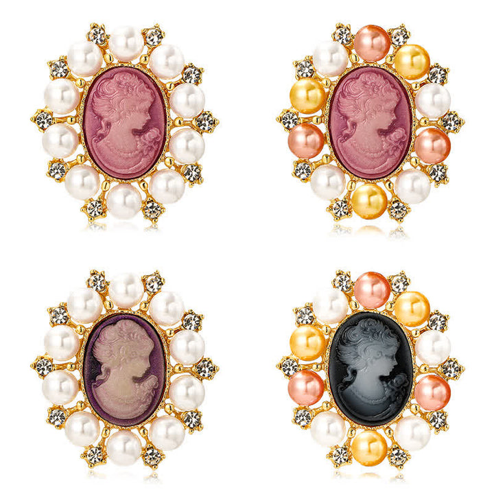 Women's Palace Relief Beauty Pearl Brooch - image 10