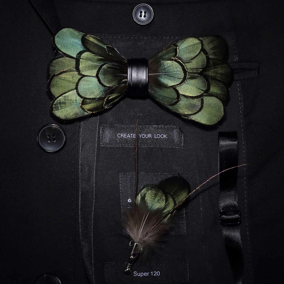 Green Classic Feather Bow Tie Collection Bundle - image 4