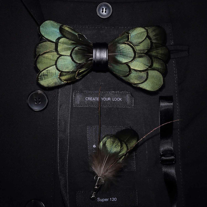 Green Classic Feather Bow Tie Collection Bundle - image 4