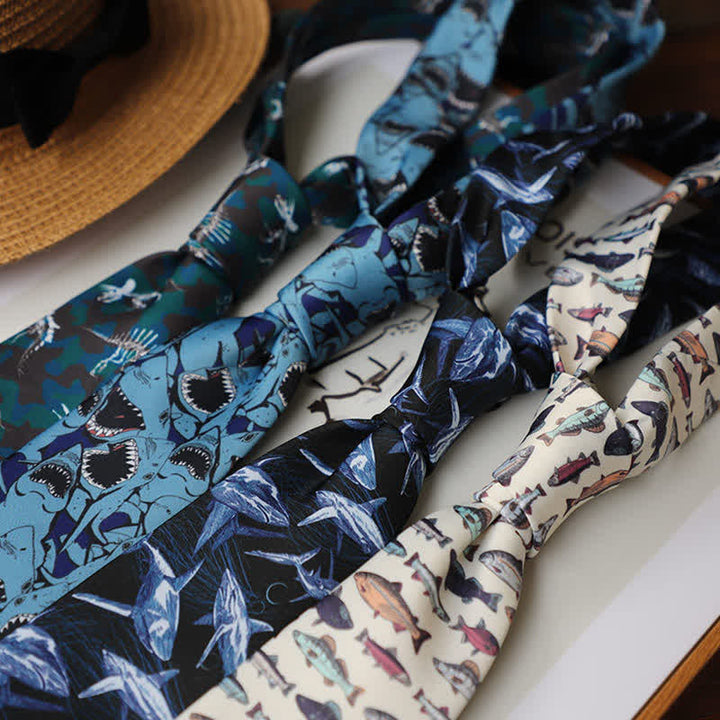Men's Colourful Prehistoric Creatures Necktie - image 0