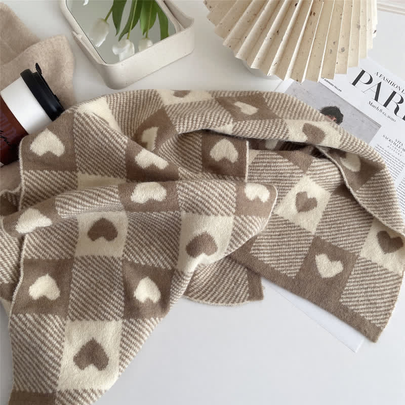 Women's Chunky Love Plaid Double-Sided Scarf - image 9