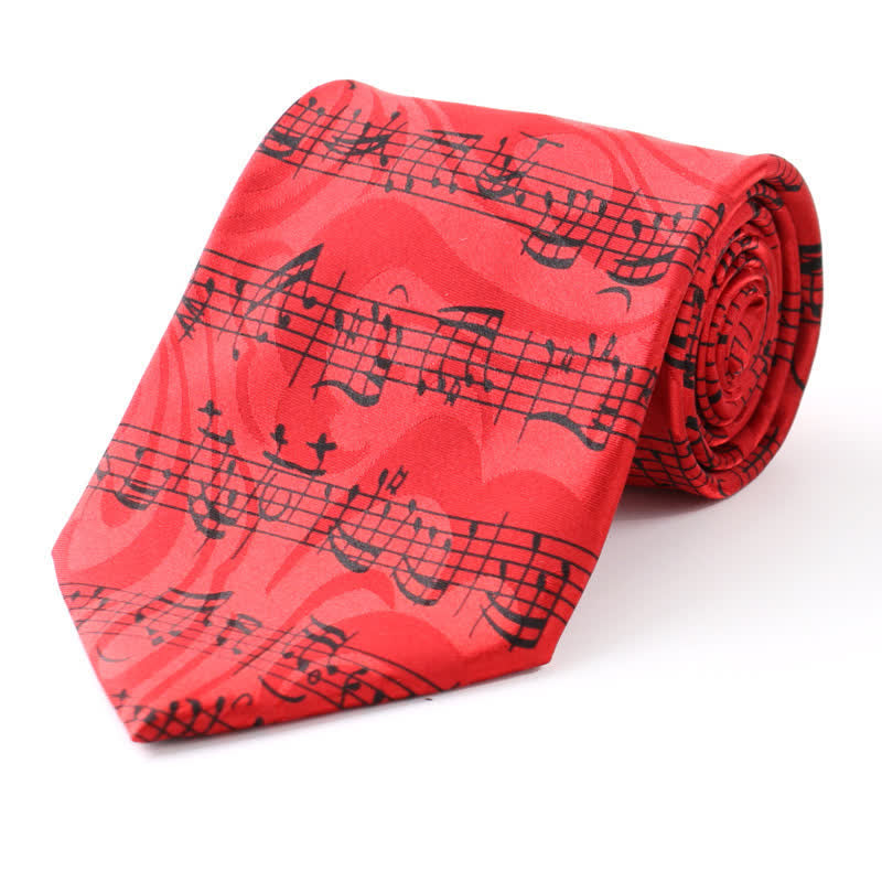 Men's Creative Cartoon Motif Country Necktie - Music Score - image 7