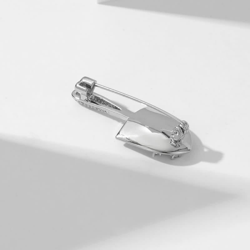 Unisex Plated Mini Shovel Brooch - image 6