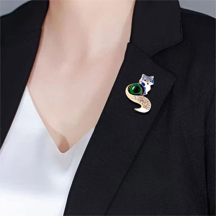 Women's Glaze Enamel Fox Brooch - image 4
