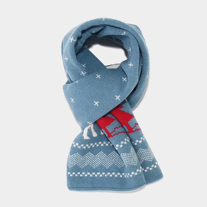 3Pcs Women's Reindeer Tree Jacquard Hat Scarf Gloves Set - image 20