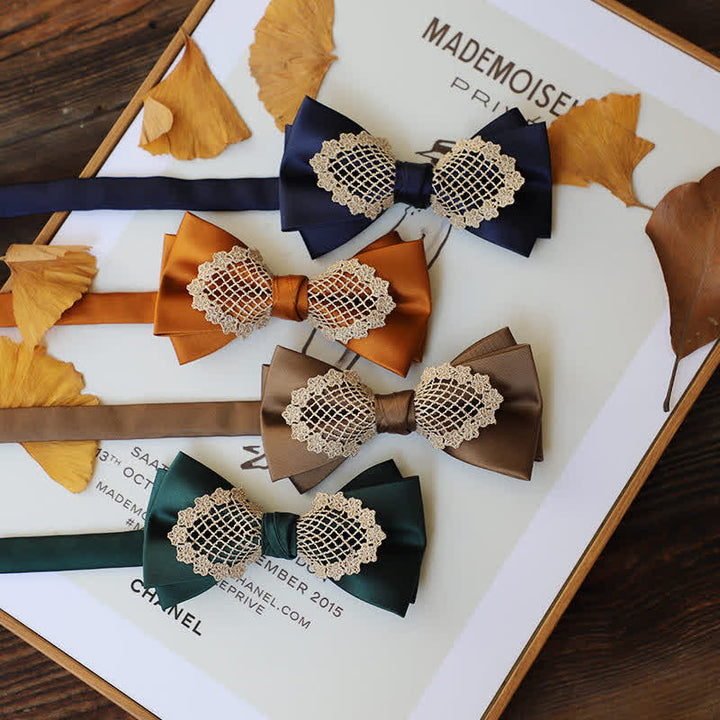 Men's Elegant Flower Lace Bow Tie - image 0