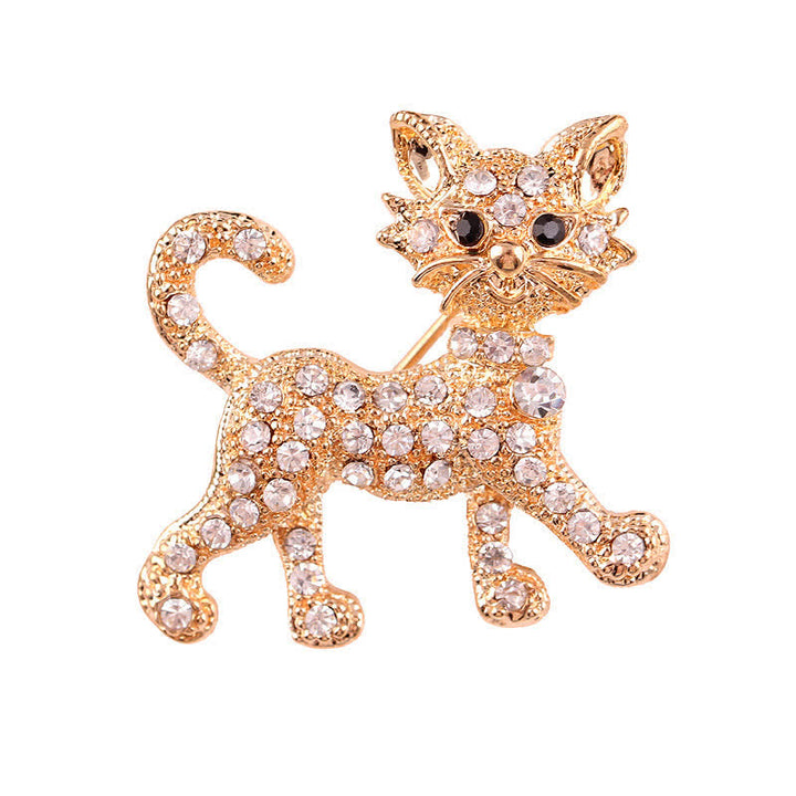 Women's Cute Kitty Cat Brooch - Gold - image 0