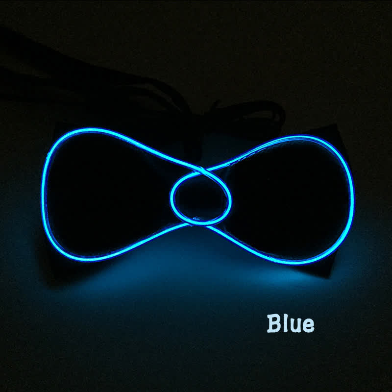 Flashing Round LED Glowing Bow Tie - Blue - image 9