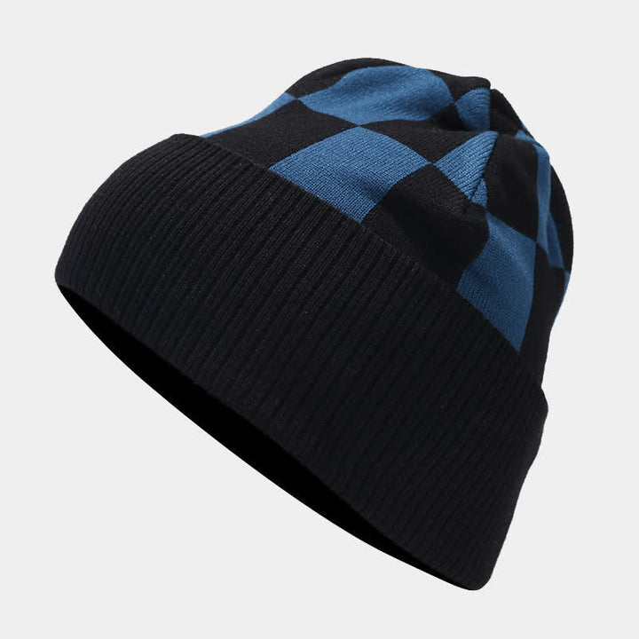 3Pcs Unisex Checkerboard Plaid Hat Scarf Gloves Set - image 14