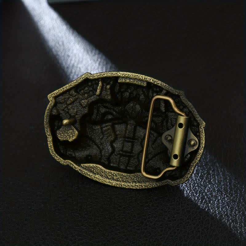 Men's DIY Skull Clown Joker Buckle Leather Belt - image 1