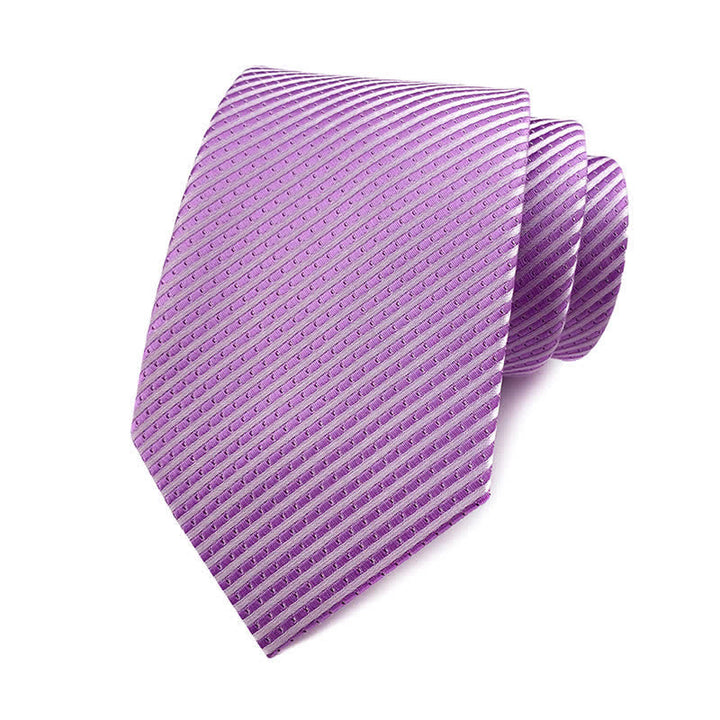 Men's Solid Color Discreet Twill Work Necktie - Violet - image 12