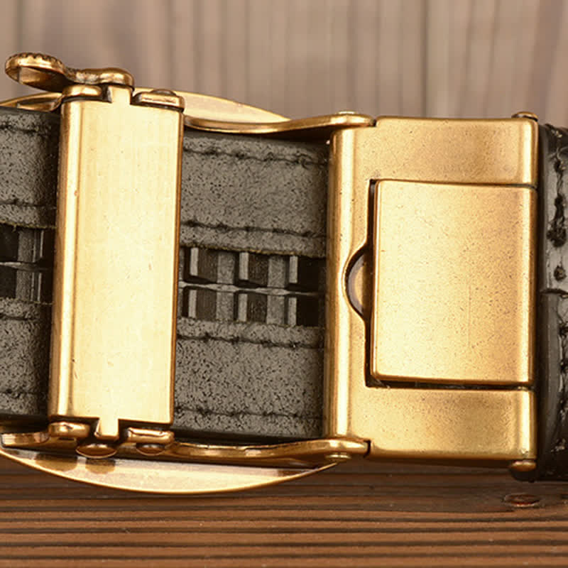 Men's Wild Goat Alligator Pattern Leather Belt - image 8
