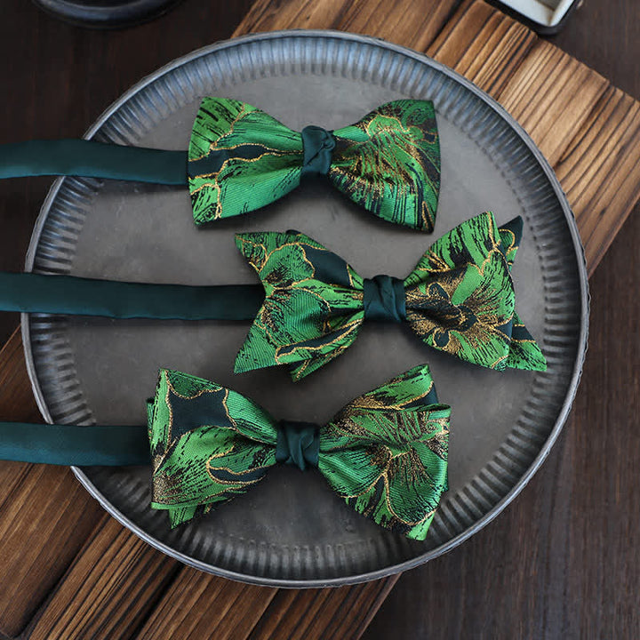 Men's Green Series Gold Tone Koi Bow Tie - image 1