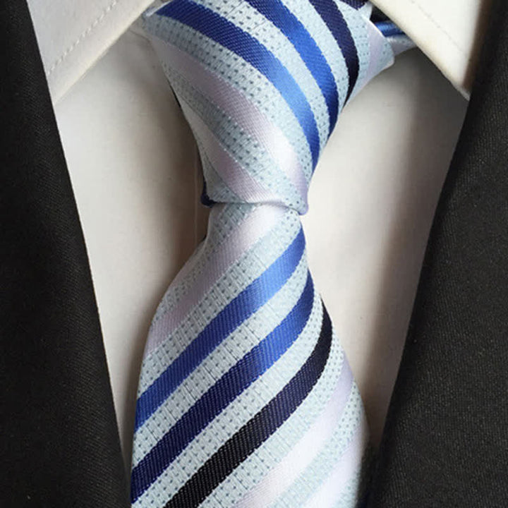 Men's Modernity Business Plaid Necktie - Light Blue & Navy - image 5