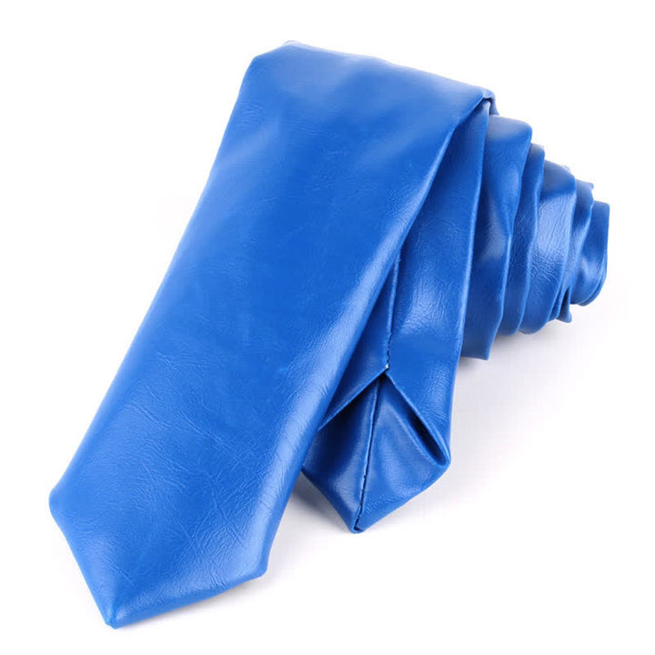 Men's Casual Narrow PU Leather Necktie - RoyalBlue - image 7