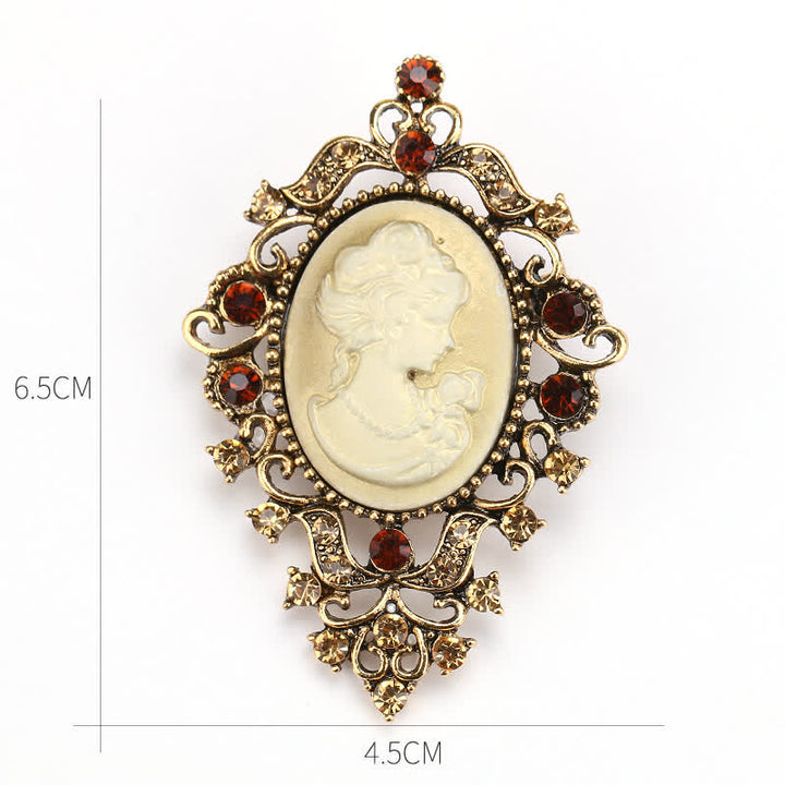 Women's Palace Beauty Queen Cameo Brooch - image 6