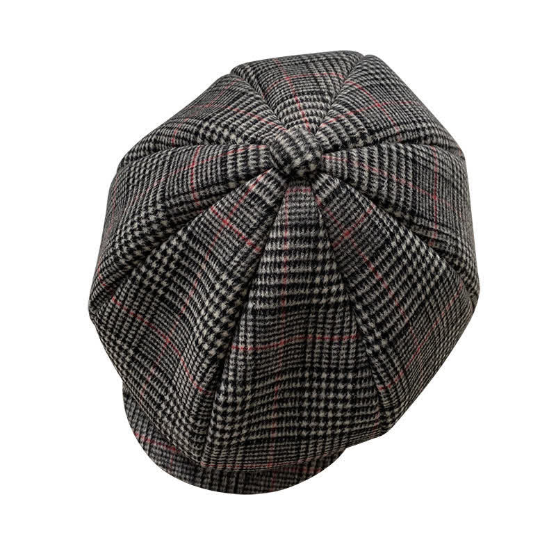 British Black & White Chequered Octagonal Beret Cap - image 5