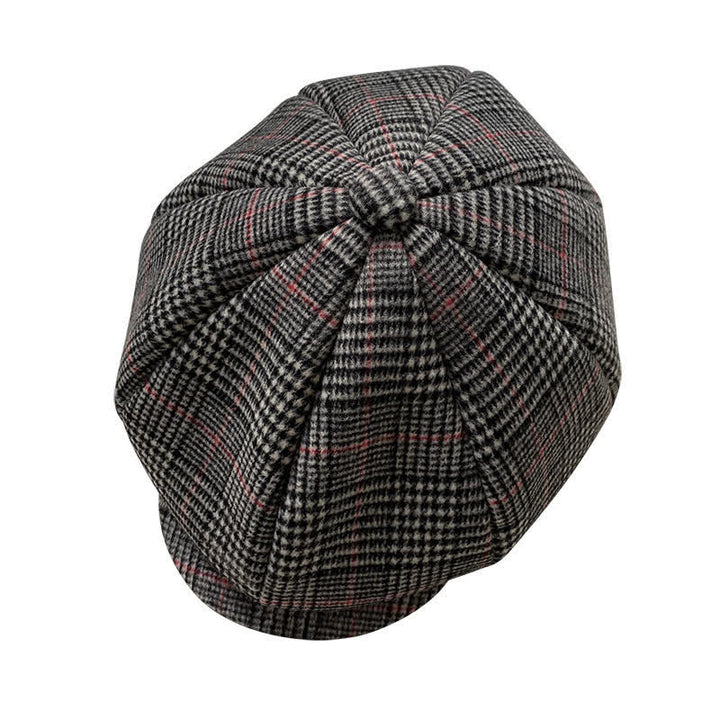 British Black & White Chequered Octagonal Beret Cap - image 5