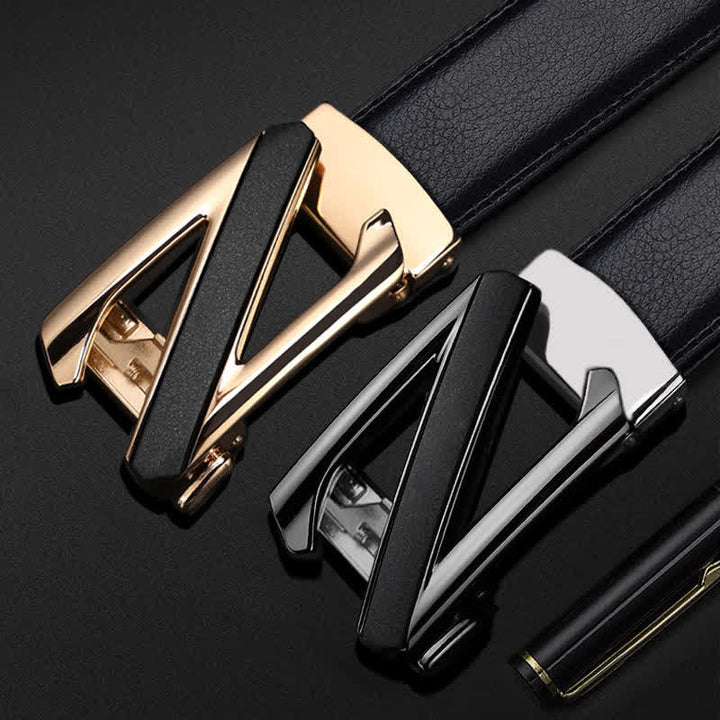 Men's Luxury Embossed Automatic Buckle Leather Belt - image 2