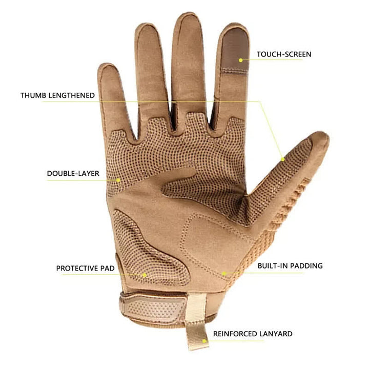 Rubber Hard Knuckle Touch Screen Tactical Gloves - image 6