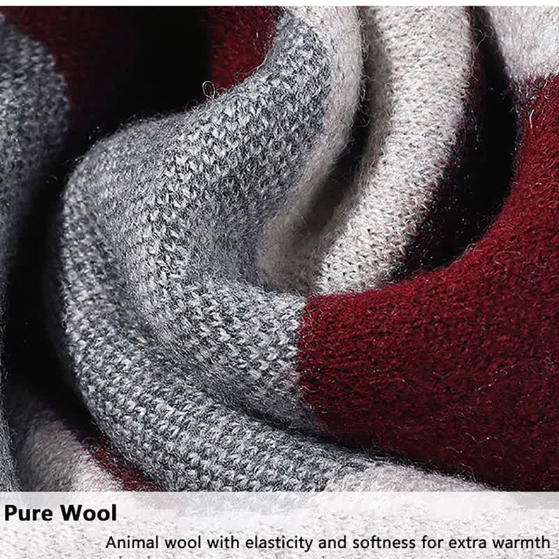 Men's Leisure Business Plaid Pure Wool Scarf - image 3