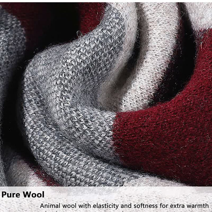 Men's Leisure Business Plaid Pure Wool Scarf - image 3