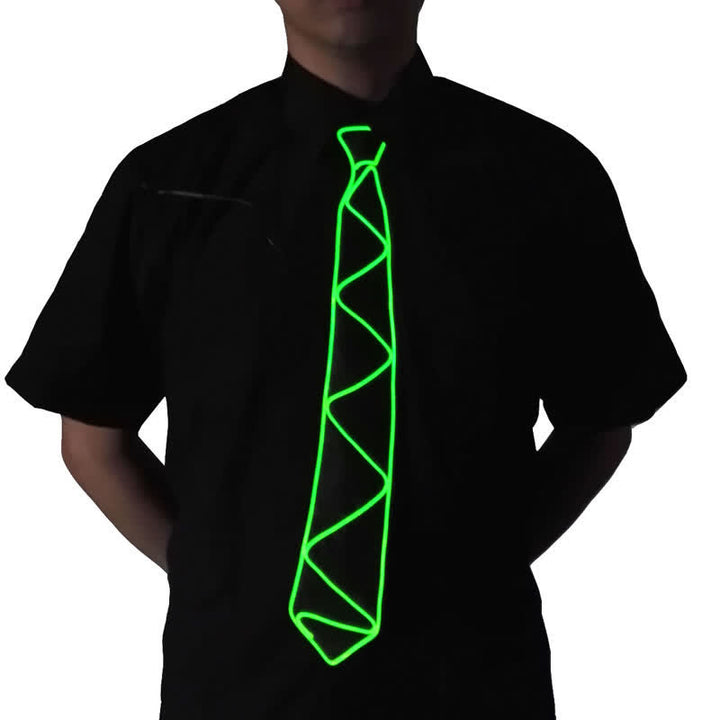 Cool Neon LED Strip Glowing Necktie - Dark Green - image 8