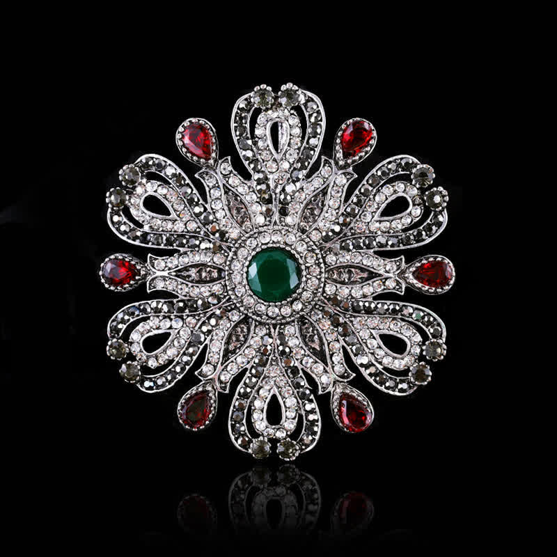 Women's Baroque Palace Crystal Brooch - White Mandala - image 3