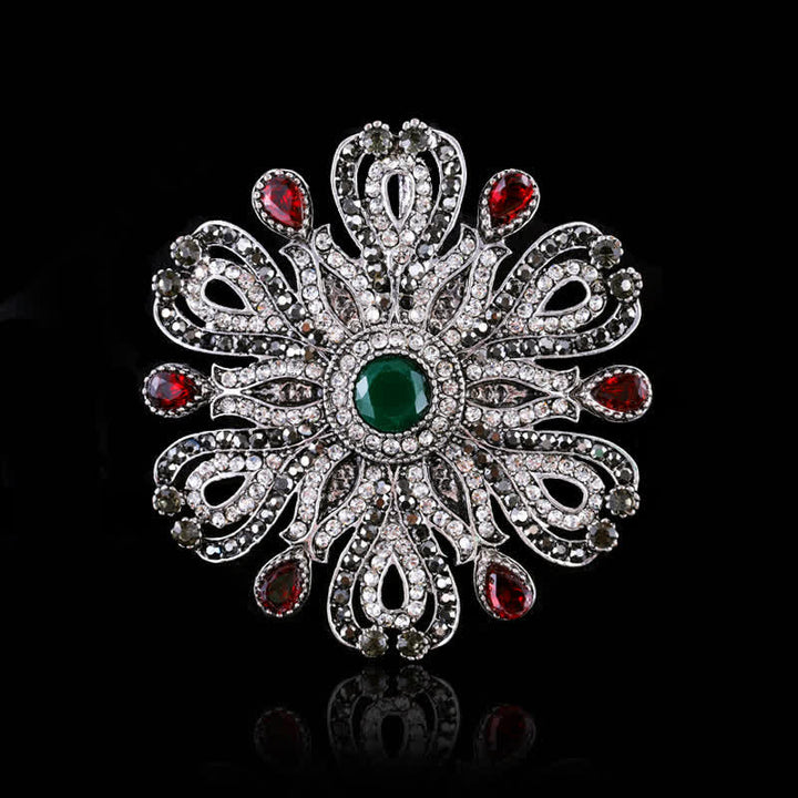 Women's Baroque Palace Crystal Brooch - White Mandala - image 3