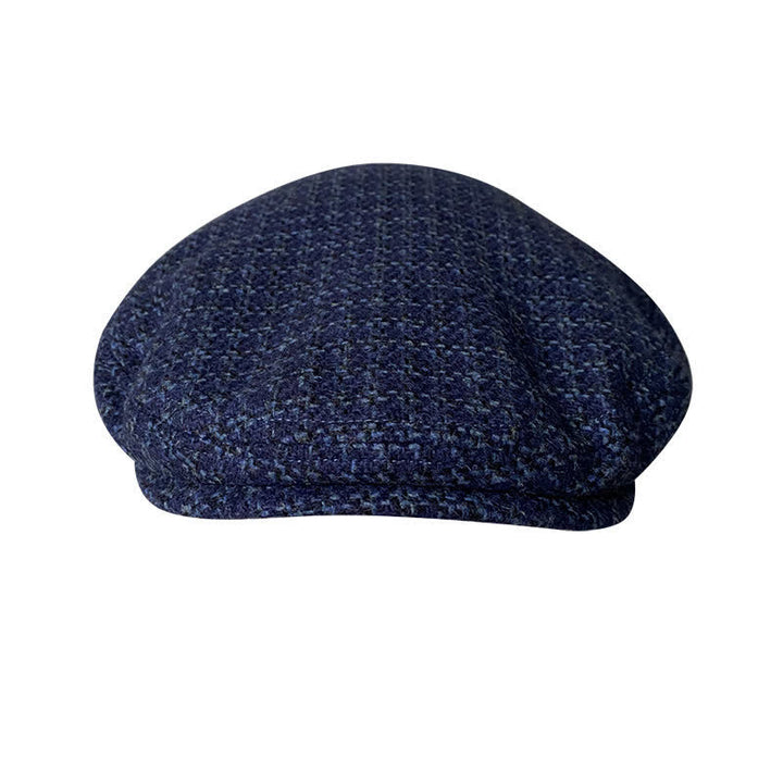 Navy Blue Chequer Autumn Winter Beret Cap